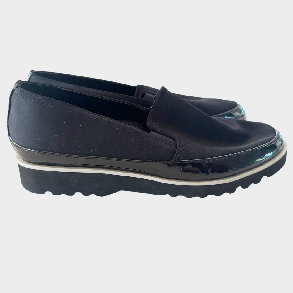 Donald Pliner Conner Crepe Elastic Loafer Black 9M Dark Academia Preppy Goth